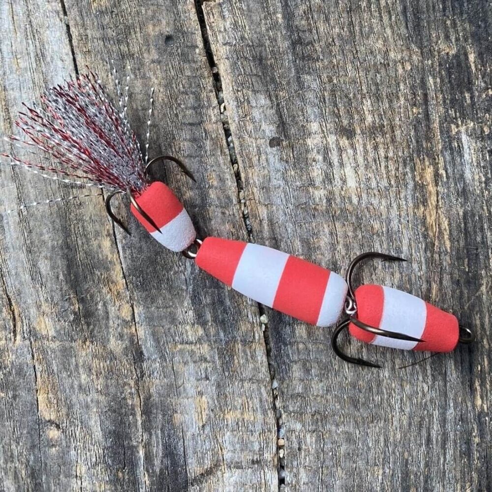 Mandula plaukiojanti starkių žūklei – Raudona-Balta Klasika 7,5 cm