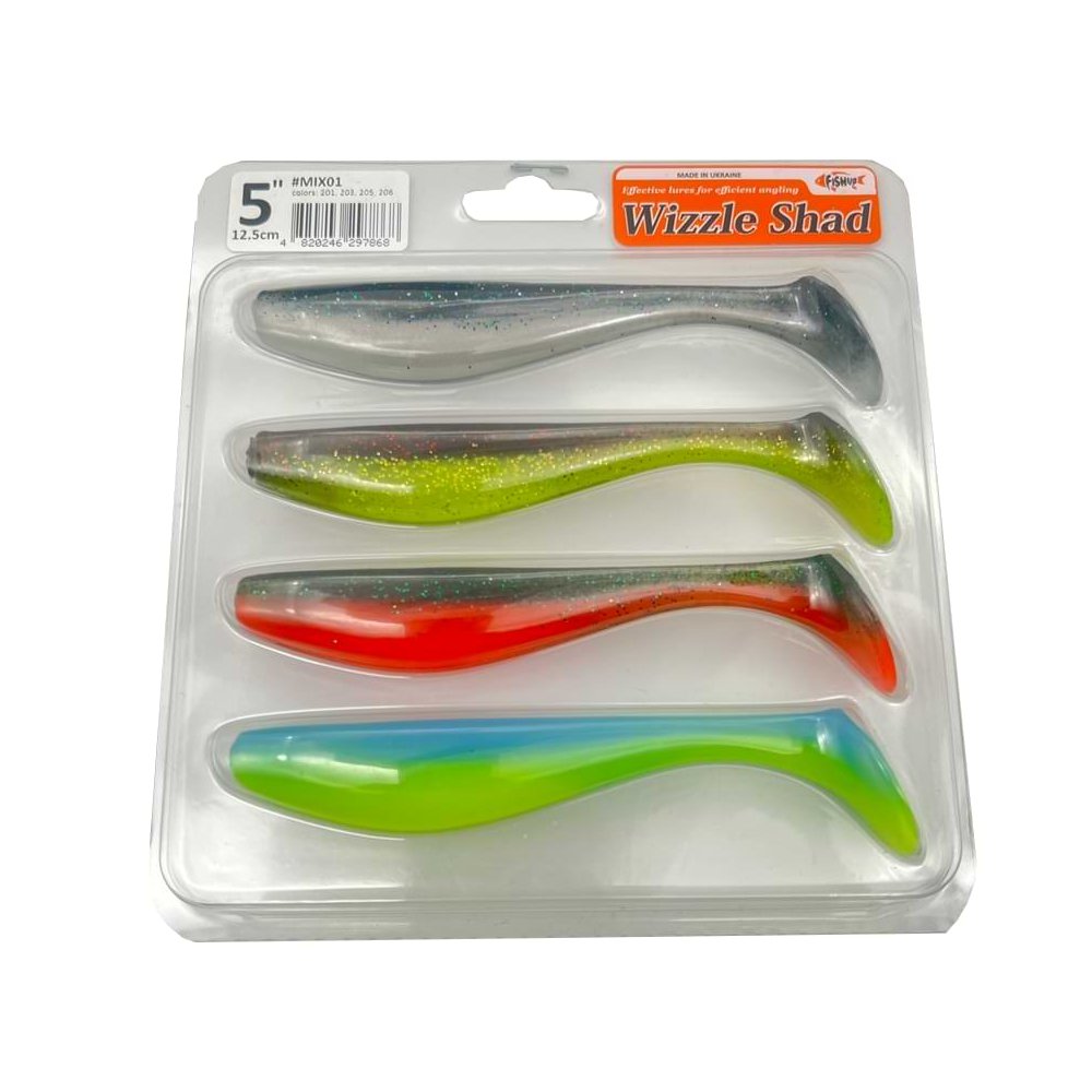 Silikoniniai masalai Wizzle Shad 5" (4 vnt.) MIX#01